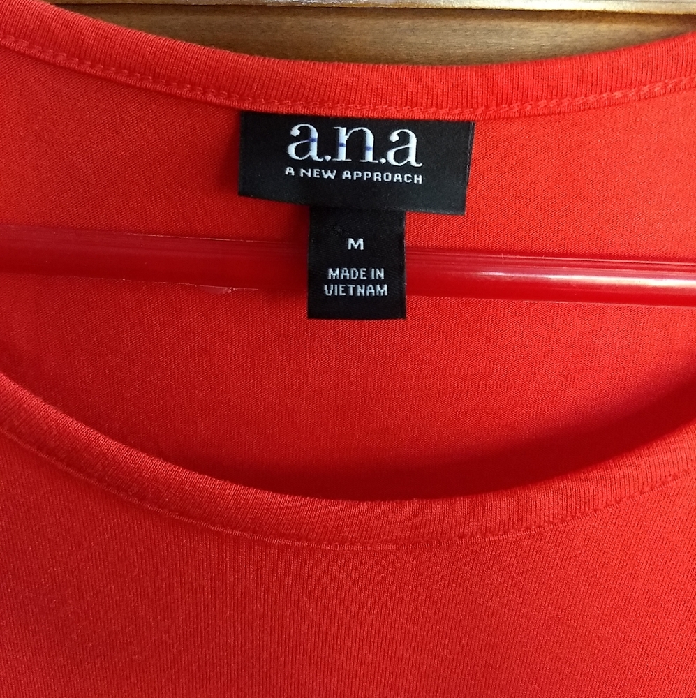 a.n.a. Red Ruffle Sleeve Dress Size M Stretch NEW - Picture 4 of 4